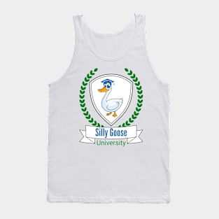 Silly Goose University - Cartoon Goose Design With Green Details Tank Top